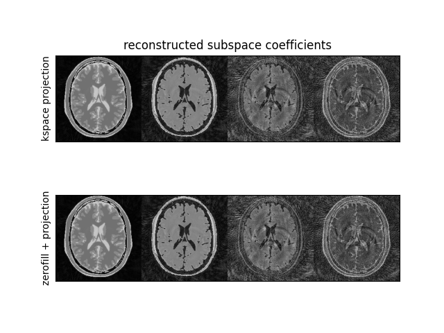 reconstructed subspace coefficients